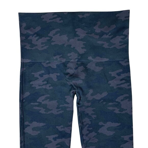 Spanx Look At Me Now Camo Print High Rise Seamless Leggings Medium Black Gray - Picture 2 of 4